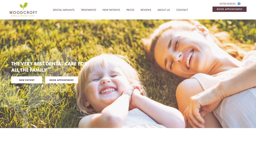 Woodcroft Dental in West Suffolk website homepage